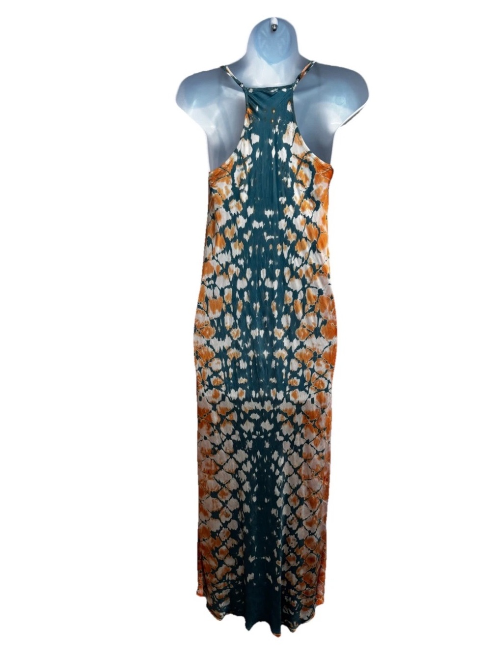 Young Fabulous & Broke, Tie-Dye Bodycon Midi Dress in Teal, Rust & White - Picture 2 of 7